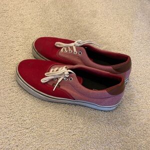 Vans Two-Tone Red Canvas Low-Top Sneakers